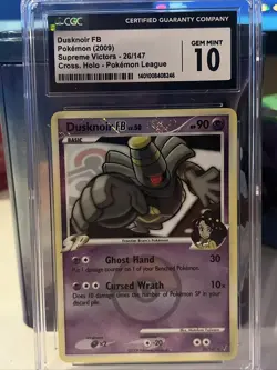 2009 Supreme Victors Dusknoir FB Crosshatch Holo #26 CGC 10/PSA 10 Pokemon - Image 1