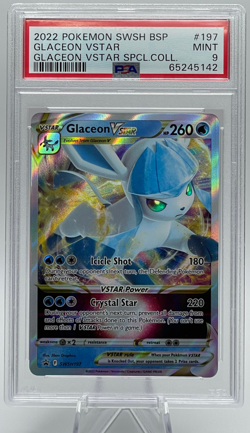 2022 POKEMON SWSH BLACK STAR PROMO #197 GLACEON VSTAR COLLECTION PSA 9 MINT - Image 1