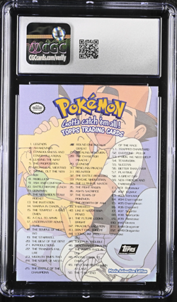 1999 TOPPS POKEMON SERIES 1 2nd PRINT CHECKLIST CGC 9 MINT -- RARE! - Image 2