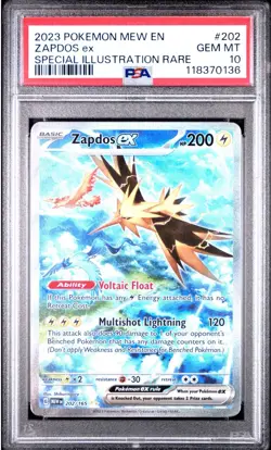 2023 Pokemon 151 Zapdos EX Special Illustration Rare #202 PSA Gem Mint 10 - Image 3