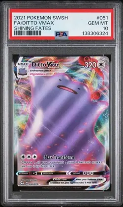 Pokemon 2021 Ditto Vmax Fa Shining Fates 051 PSA 10 New Cert - Image 1