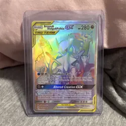 Pokemon Arceus & Dialga & Palkia GX TAG TEAM Rainbow Rare Full Art Holo 258/236 - Image 1