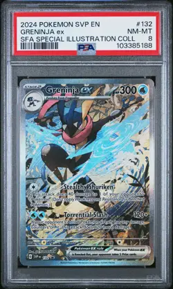 2024 POKEMON SVP EN-SV BLACK STAR PROMO #132 GRENINJA EX PSA 8 - Image 1