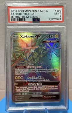 2018 Xurkitree GX Secret Rare Sun And Moon PSA 9 Pokemon TCG - Image 1