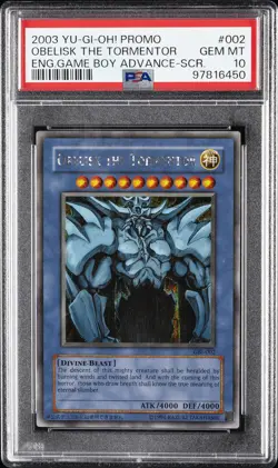 2003 YU-GI-OH! PROMO #002 OBELISK THE TORMENTOR PSA 10 - Image 1