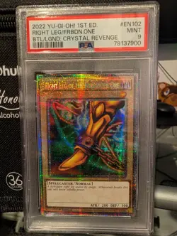 Yu-Gi-Oh Right Leg Of the Forbidden One 1st Ed. Starlight Rare BLCR-EN102 PSA 9 - Image 1