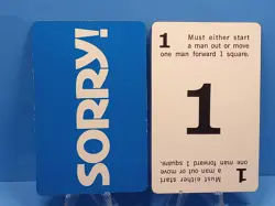 Vintage 1972 Sorry Board Game SINGLE Replacement Cards 2 Versions You Pick - Image 3