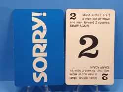 Vintage 1972 Sorry Board Game SINGLE Replacement Cards 2 Versions You Pick - Image 4