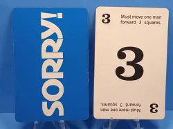 Vintage 1972 Sorry Board Game SINGLE Replacement Cards 2 Versions You Pick - Image 5