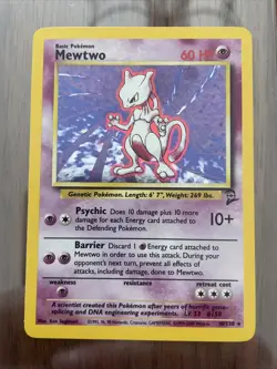 Pokemon Mewtwo and Gyarados TCG Base Set 2 Holo Rare Card 10/130 - Image 1
