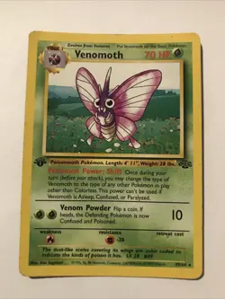 Venomoth 29/64 1st Edition Pokemon Jungle Regular Rare Star Card - Image 1