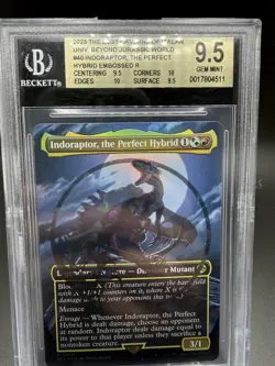 MTG Indoraptor, the Perfect Hybrid EMBOSSED R 9.5 BGS GEM MINT - Image 1