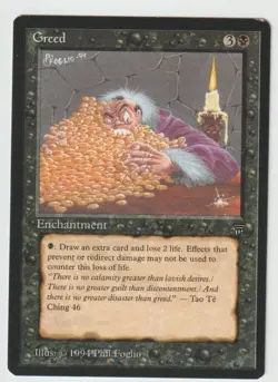 MAGIC THE GATHERING GREED LEGENDS EDITION LIGHTLY PLAYED - Image 1