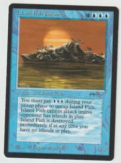 MAGIC THE GATHERING ISLAND FISH JASCONIUS ARABIAN NIGHTS EDITION LIGHTLY PLAYED - Image 1