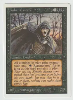 MTG ZOMBIE MASTER UNLIMITED EDITION LIGHTLY PLAYED W/SLIGHT CREASE - Image 1