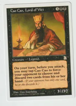 MAGIC THE GATHERING CAO CAO,LORD OF WEI 3 KINGDOMS EDITION MINT/NEAR MINT - Image 1