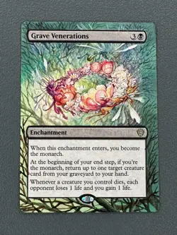 Grave Venerations MTG Lorwyn Eclipsed Commander Hand Painted Full Altered Art v - Image 1