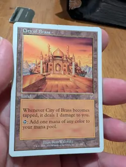 Magic: The Gathering City of Brass 7th Edition Land Ron Walotsky HP Damaged - Image 1