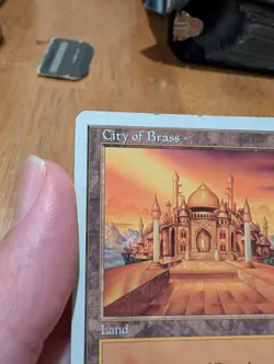 Magic: The Gathering City of Brass 7th Edition Land Ron Walotsky HP Damaged - Image 2