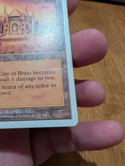 Magic: The Gathering City of Brass 7th Edition Land Ron Walotsky HP Damaged - Image 4