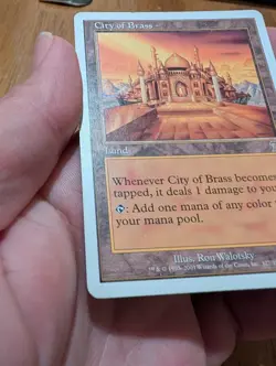 Magic: The Gathering City of Brass 7th Edition Land Ron Walotsky HP Damaged - Image 5
