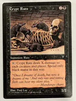 Crypt Rats - Visions - Magic the Gathering MTG Nice! - Image 1