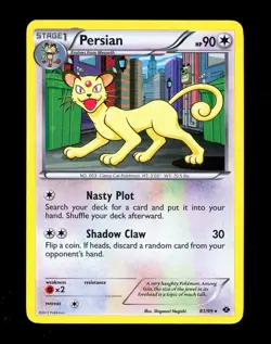 2012 Pokemon PERSIAN Next Destinies COSMOS HOLO Black & White PROMO Card 81/99 - Image 4