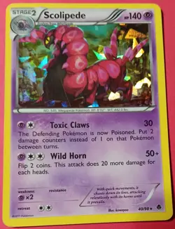 Pokemon - Scolipede 40/98 - BW Emerging Powers - Cracked Ice HOLO RARE - 2011 LP - Image 1