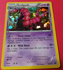 Pokemon - Scolipede 40/98 - BW Emerging Powers - Cracked Ice HOLO RARE - 2011 LP - Image 2