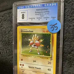 CGC 8 NM/MINT Hitmonchan 1999 Base 7/102 Holo Pokemon Card - Image 2