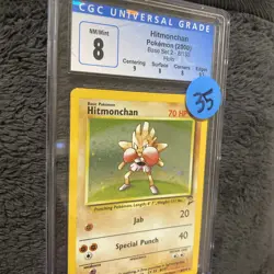 CGC 8 NM/MINT Hitmonchan 1999 Base 7/102 Holo Pokemon Card - Image 3