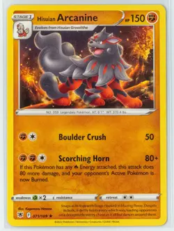 Pokemon Hisuian Arcanine 071/189 Near Mint Astral Radiance Non-Holo Rare - Image 1