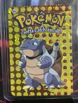 Pokemon Vintage Vending machine Sticker HOLO Prism 2000 Nintendo #009 Blastoise - Image 1