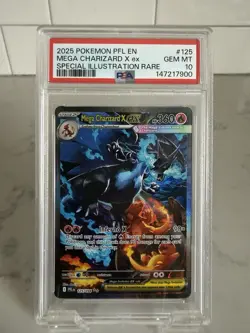 Mega Charizard X ex #125 SIR 2025 Pokemon Phantasmal Flames PSA 10 GEM MT - Image 1