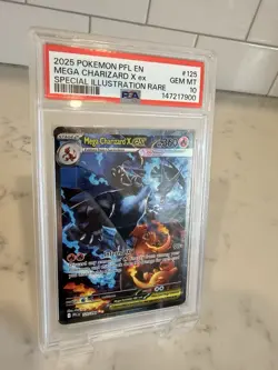 Mega Charizard X ex #125 SIR 2025 Pokemon Phantasmal Flames PSA 10 GEM MT - Image 3