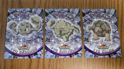 2000 Topps Chrome Pokemon Geodude #74, Non Holo Graveler #75, Golem #76 - Image 1