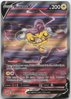 Raikou V GG41/GG70 Crown Zenith: Galarian Gallery Pokemon Card NM - Image 1