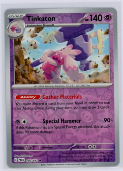 Pokemon TCG Tinkaton Scarlet & Violet - Paldea Evolved 105/193 Reverse Holo Rare - Image 1