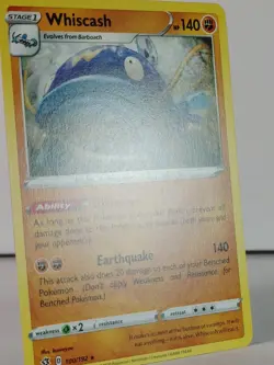 Whiscash - POKEMON - Rebel Clash - 100/192 - Rare - NM -A - Image 2