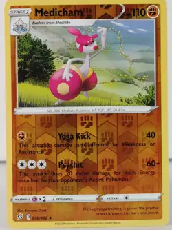 Medicham - POKEMON - Rebel Clash - 098/192 - Reverse Holo - NM - T - Image 1