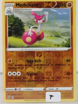 Medicham - POKEMON - Rebel Clash - 098/192 - Reverse Holo - NM - T - Image 5