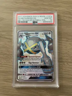 2017 Pokemon Sun and Moon Guardians Rising Metagross Gx Full Art PSA 10 GEM MT - Image 1