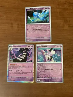 Pokemon TCG Gothita Gothitelle Frillish Psychic Holo Bundle - Image 1