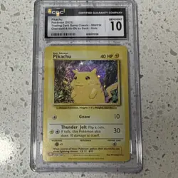 Pokemon TCG Pikachu CGC Gem Mint 10 Classic 008/034 Holo English - Image 1