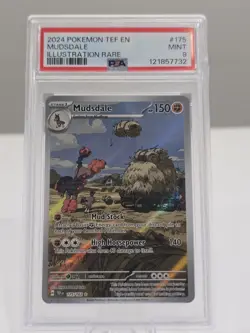 2024 Pokemon TCG Temporal Forces #175 Mudsdale Illustration Rare PSA 9 - Image 1