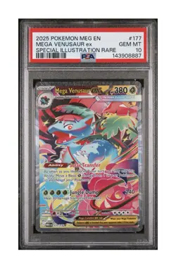 2025 POKEMON MEGA EVOLUTION #177 MEGA VENUSAUR EX SPECIAL ILLUS. RARE PSA 10 GEM - Image 1