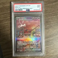2023 POKEMON SVP EN-SV BLACK STAR PROMO 151 ULTRA-PREM COLL #053 MEW EX PSA 9 - Image 1