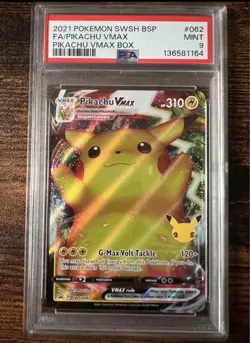 Pokemon Pikachu VMAX Holo Full Art Promo SWSH062 Sword & Shield PSA 9 2021 - Image 1
