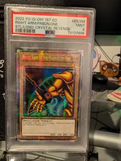 2022 Yugioh BLCR-EN104 Right Arm of the Forbidden One Starlight 1st Editio PSA 9 - Image 1