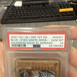 Yu-Gi-Oh Maximum Gold Blue Eyes White Dragon MGED-EN001 PSA 10 - Image 2